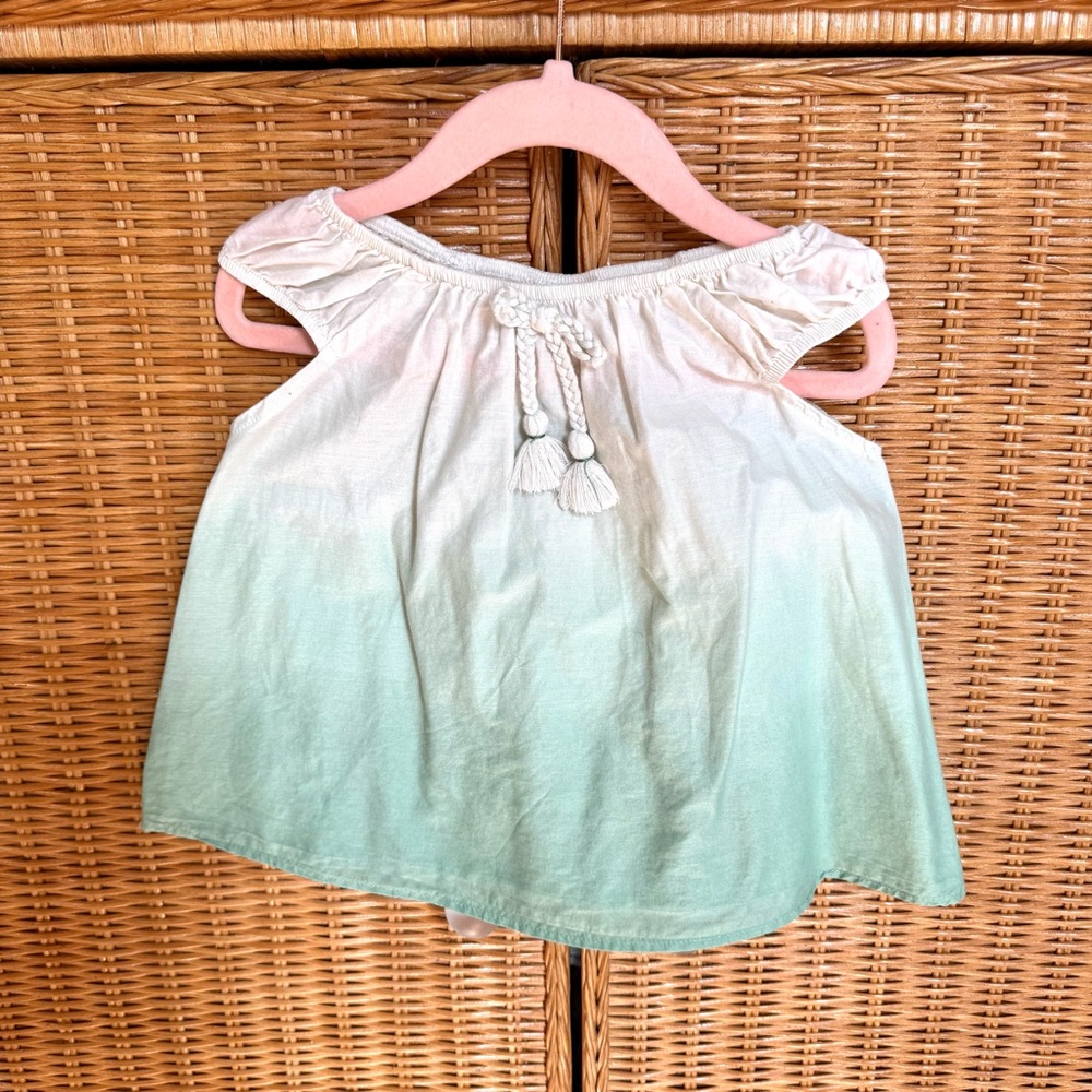 Bonnie Jean Mint Ombre Tank Top with Tassel Ties